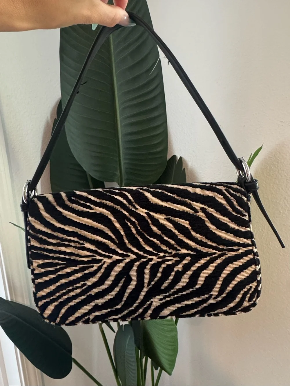 Viral Urban Expressions Zebra-Print Shoulder Bag